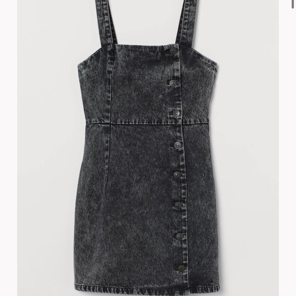 H&M | Dresses | Denim Blackwashed Mini Dress | Poshmark